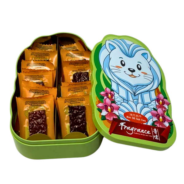 Green Merlion Tin BB Bak Kwa 绿色鱼尾狮铁盒BB肉干 (200g)