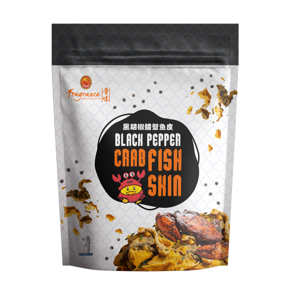 Black Pepper Crab Fish Skin 黑胡椒螃蟹鱼皮 (70g)